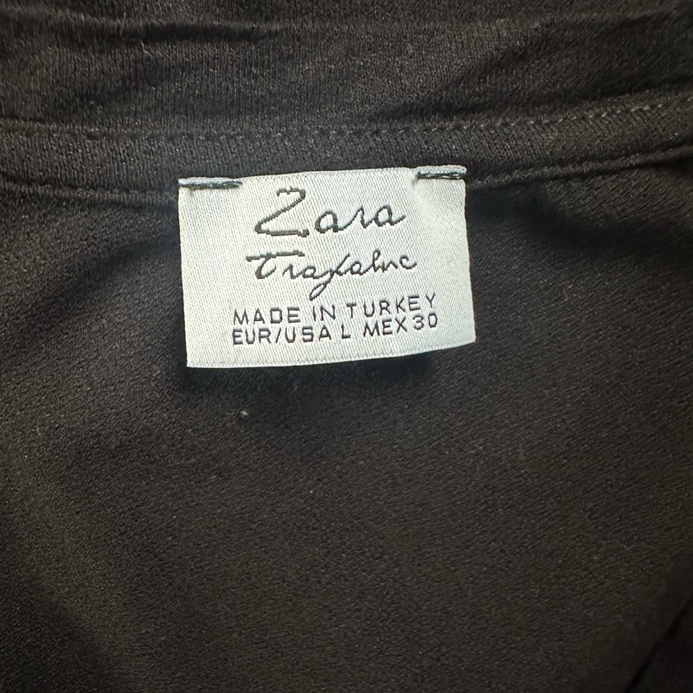 Zara Black Short Sleeve V-neck T-shirt Dress - Picture 9 of 14